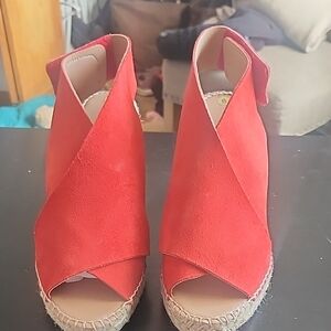 Chic Red Espadrille Wedges for Women